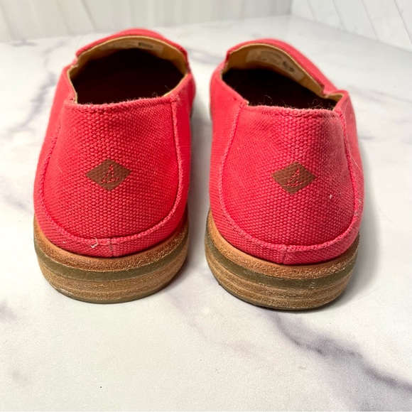 Sperry Seaport Canvas Slip On Loafers Shoes Women’s size 6.5 in Coral - Picture 4 of 11